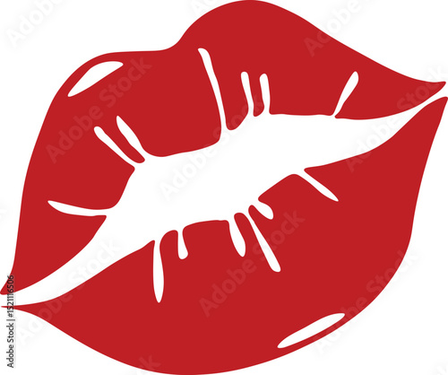 Passionate Red Lips: A Bold Kiss Mark
