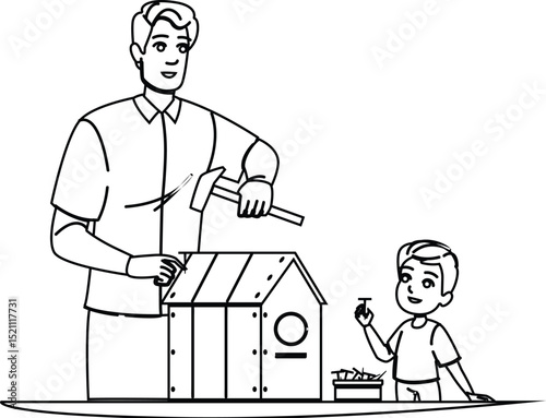 wood building birdhouse vector