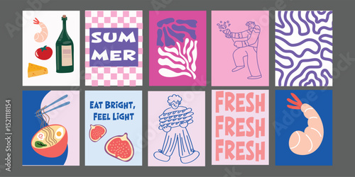Vibrant summer food banner, perfect for bistro or restaurant promotion. Featuring fresh tomatoes, broccoli, avocado, pineapple. Ideal for seasonal menus, healthy eating ads