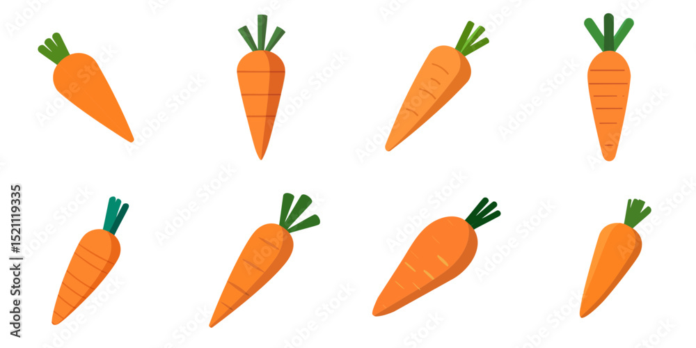 Multiple vector illustrations carrot, flat style
Multiple vector illustrations carrot, flat style