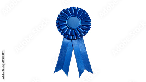 vibrant Blue ribbon award isolated on transparent background