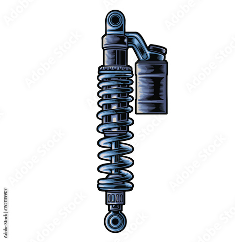 Motorcycle absorber with drum vector logo illustration with premium quality vector