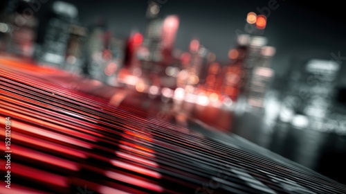 Wallpaper Mural glossy plastic panel with futuristic city lights blurred behind Torontodigital.ca