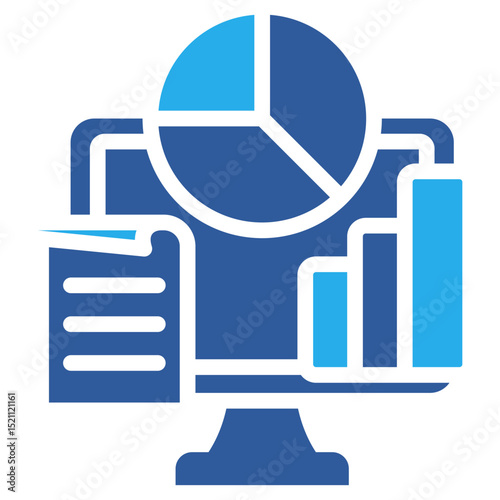 Report Generation Blueprint Icon