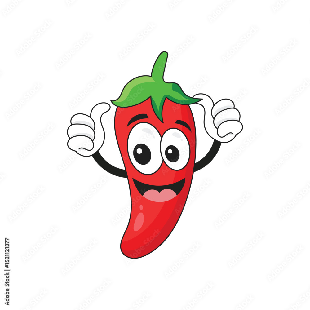 Red Papper Cartoon Character