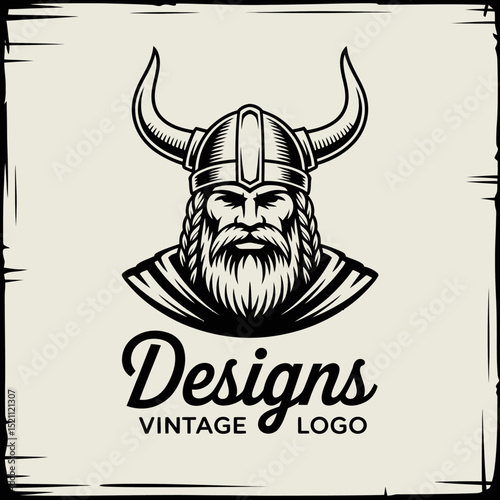 Viking Warrior Vintage Logo