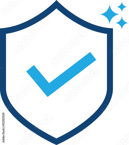 Shield with check mark icon with Generative AI icon