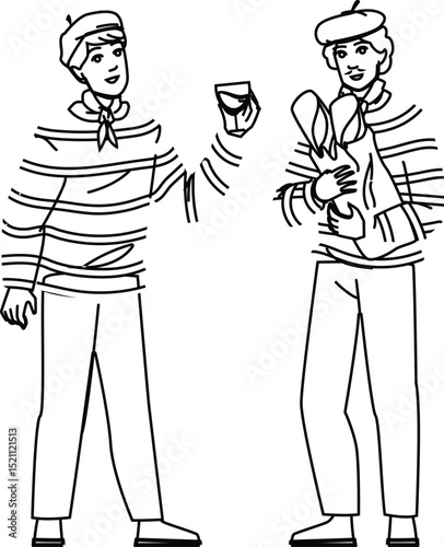 happy french man vector
