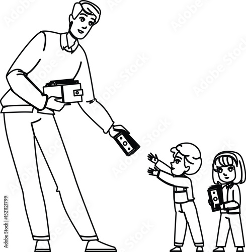 savings give money kid vector