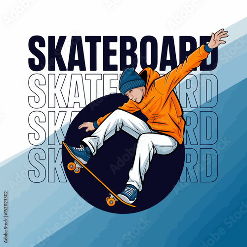 Skateboarder in Action