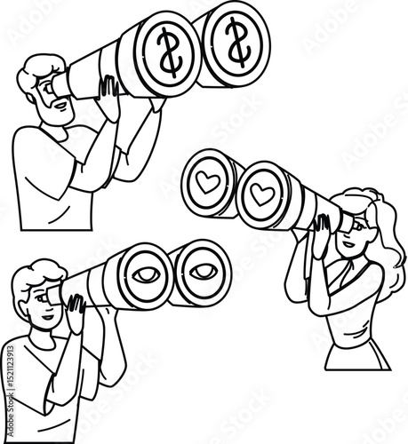 business look telescope vector