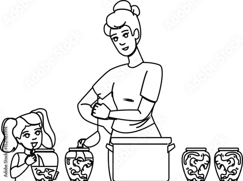food making homemade jam vector