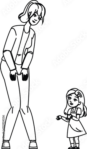 bonding mother talk daughter vector