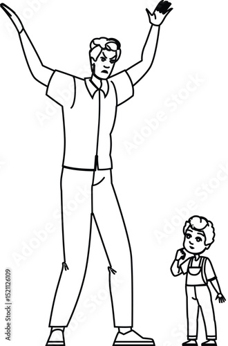 respect scolding son father vector