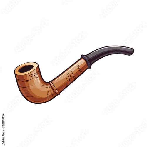 Wooden Pipe Accessory Isolated Vector Illustration for Professional Use