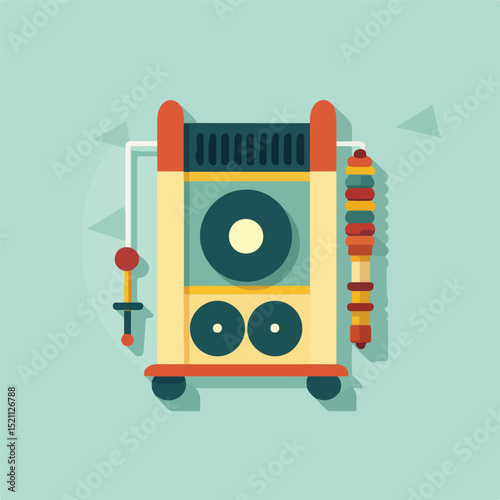 Xylophone Child Toy Flat Style Icon Vector Illustration
