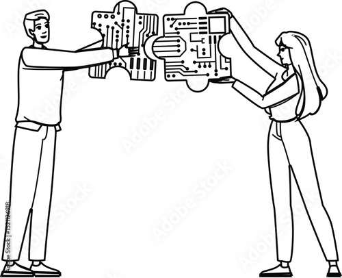 technology system integration vector