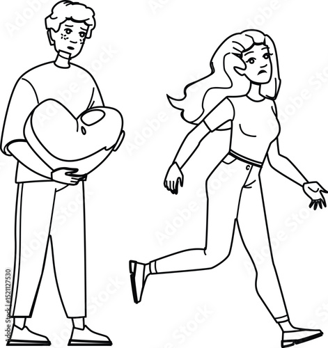 sad unrequited love teen vector