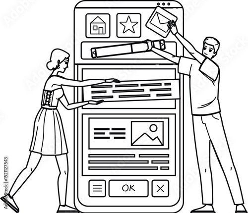site usability heuristics website vector