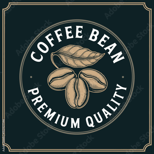 Coffee Bean Premium Quality Logo