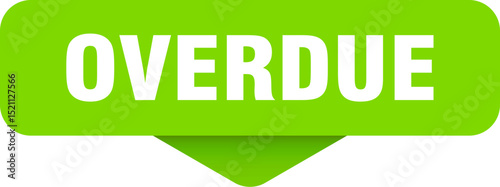 overdue sticker. overdue sign on transparent background