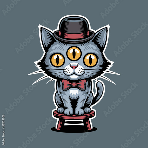 Three-Eyed Cat - Quirky Design