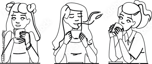 home coffee woman cup vector