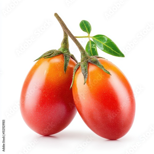 Roma tomatoes isolated on clean white background