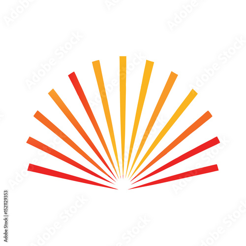 Colorful sunburst abstract design graphic element