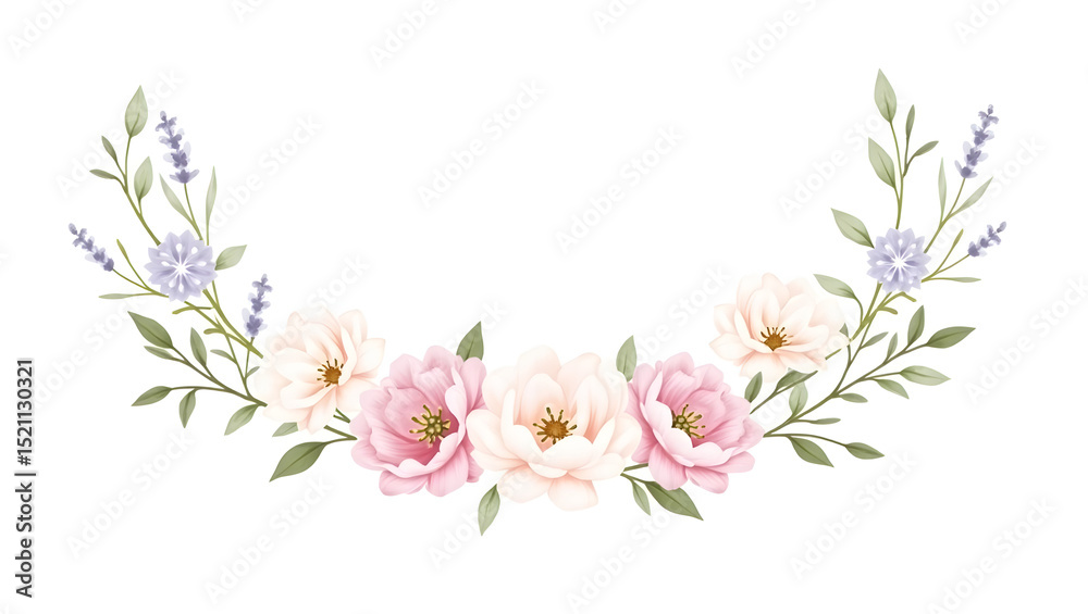 Fototapeta premium Elegant floral vine design background pattern isolated png Elegant floral vine design background pattern illustration