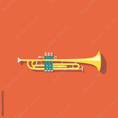 Professional Flat Design Single Trumpet Icon Vector Illustration for Creative Projects