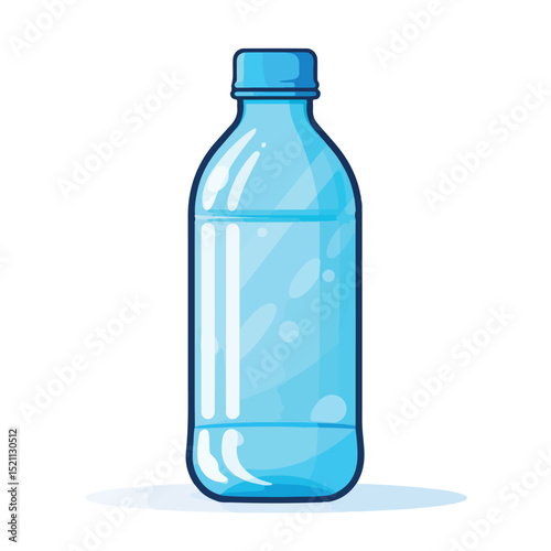 Hydrating Water Bottle Icon Isolated on White Background for Freshness Concept