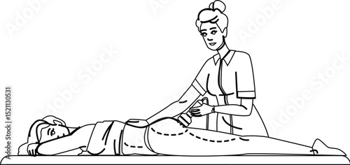 tuck body contouring vector