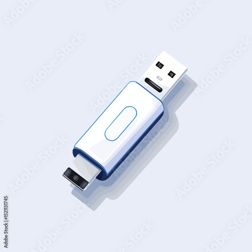Professional Isolated USB Device Design Vector Illustration for Tech Industry Presentations