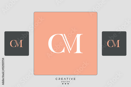CM, MC, C, M, Abstract Letters Logo Monogram
