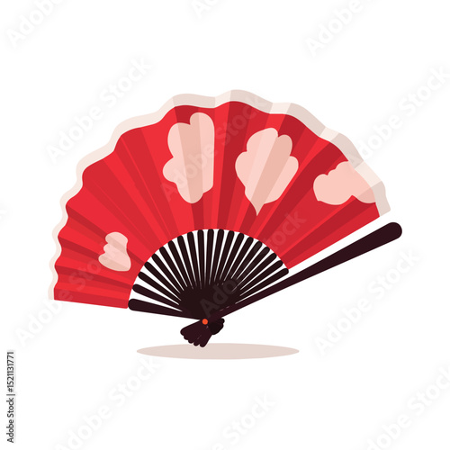 Japanese Culture Fan Isolated Icon: Traditional Asian Handheld Accessory for Cultural Events