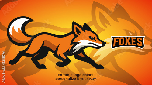 Running Fox Mascot Logo – Agile Woodland Predator for Esports or Gaming Avatar
