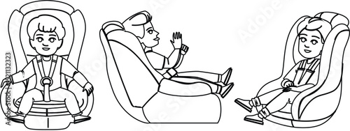 convertible car seat kid boy vector