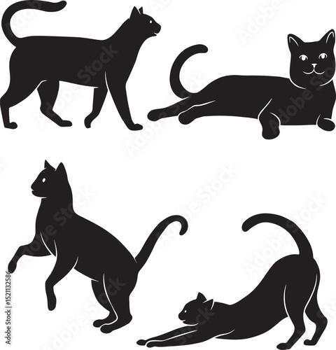 Cat Silhouette Vector Illustration with premium quality