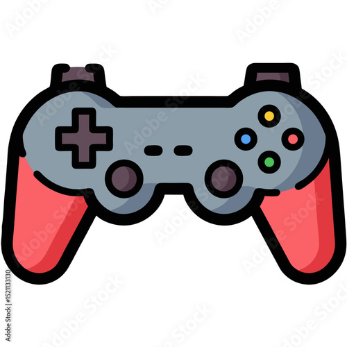 Gamepad Device Represents Gaming, Isolated as a Digital Art Illustration for Entertainment and Leisure, with flat design style.