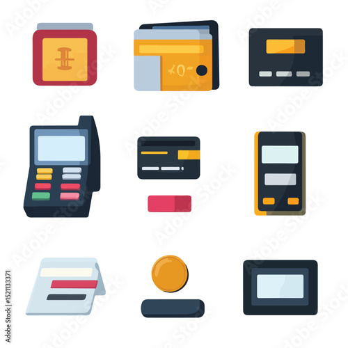 Professional Payment Concept and E-commerce Icons Design Vector for Online Business