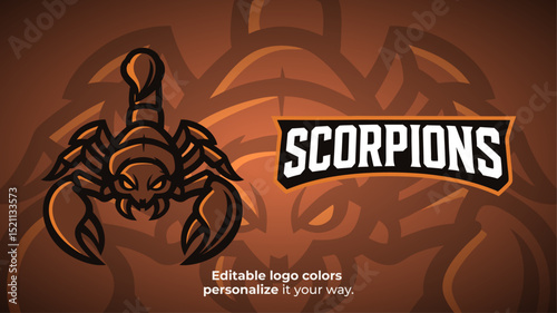 Classic Scorpion Mascot Logo with Open Claws – Gaming or Esports Team Identity
