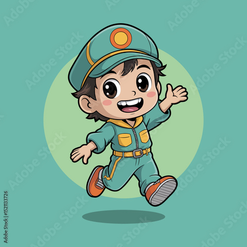 Cute Boy in Pilot Outfit
