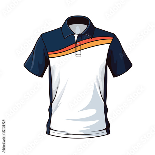Stylish Polo Shirt with Striped Sleeves Icon for Fashion Design Vector Image