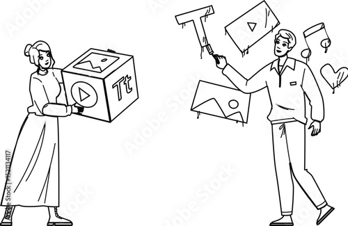 social content marketing vector