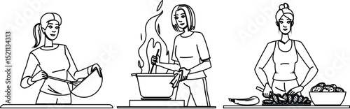 cuisine cooking dinner kitchen mother vector