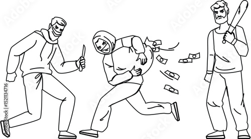 portrait criminal man vector
