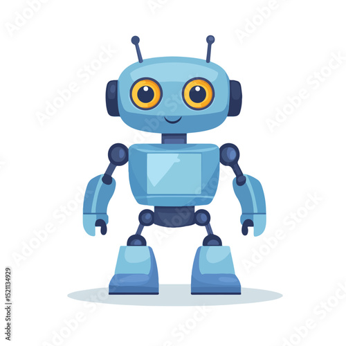 Professional Robot Child Toy Flat Style Icon Vector Illustration