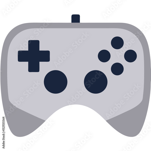 Video Game Controller Symbol Represents Entertainment, Isolated on White, Vector Illustration, Gaming Concept, Playful Design, Modern Icon