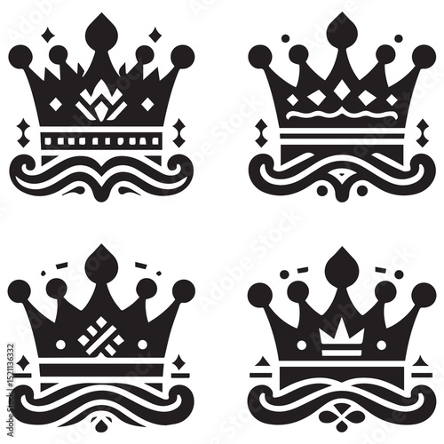 Hand drawn crown silhouette